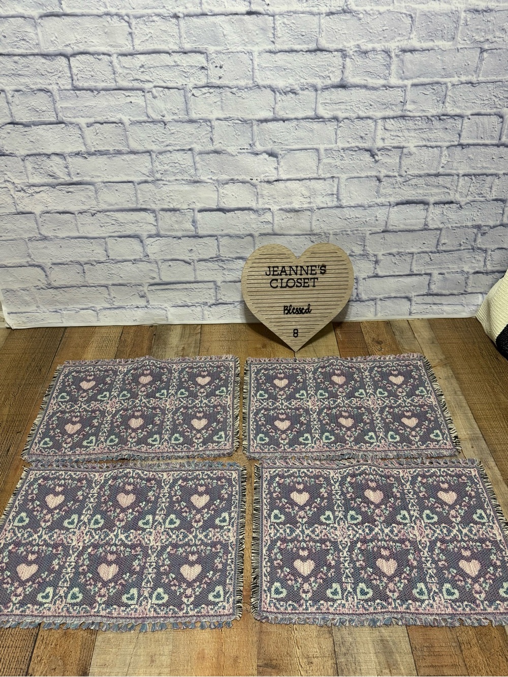 Set of 4 Park B. Smith Placemats Lots of Hearts 
Excellent condition with tags s